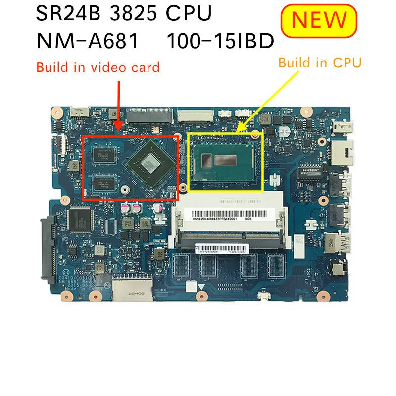 Скидка Бесплатная доставка Для lenovo 100 15IBD 100 15IBD CG410 CG510 NM A681 Тетрадь материнская плата 3825U GT920 1 Гб