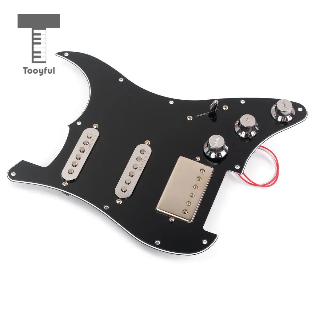 Tooyful 3-ply SSH Alnico 5 Pre-loaded Pickup Humbucher Pick Guard Scratch Plate for Strat ST Electric Guitar Parts