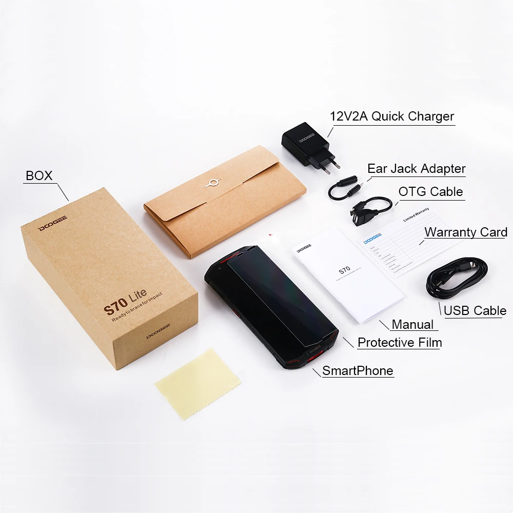 DOOGEE S70 Lite Face ID за счет сканера отпечатков пальцев NFC смартфон на базе