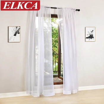

White Tulle Curtains for Living Room Cheap Tulle Modern Curtains Transparent Curtains Window Sheer for the Bedroom-Rod Pocket