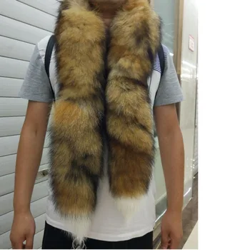 

Fur Women's Natural Fox Winter Tail Scarf Fox Fur Scarf Fur Collar Scarves 150-160cm Collar Soft Fur Scarf Neck Warmer