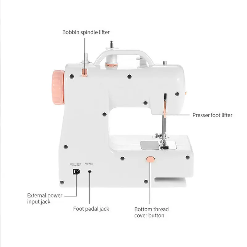Мини электрическая бытовая швейная машина 2 регулировка скорости с легкой педалью электрическая бытовая швейная машина