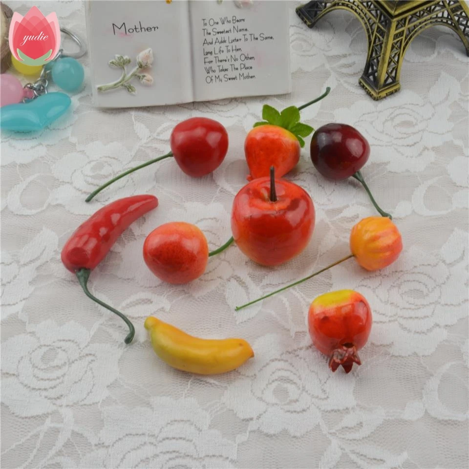 

Cheap 10pcs Artificial Fruits and Vegetables Bacca Flowers For Wedding Decoration Scrapbooking Decorative Wreath Fake Flowers