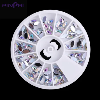 Tanie PinPai 3D Manicure Akrylowy Kryształ Ab Marquise Ziemia Twarz Koń Kształt Oka Rhinestone Diamentowe Zdobienie Paznokci Dekoracje Akcesoria