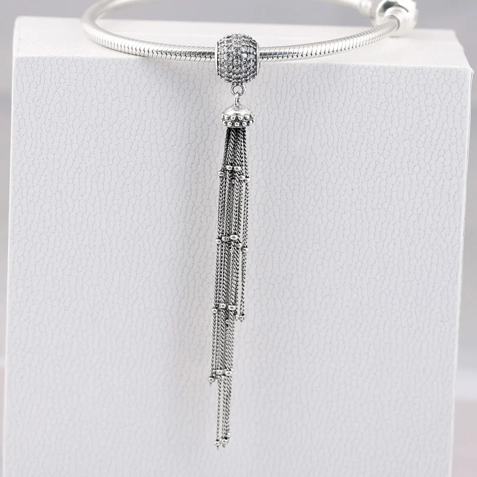 New Boho chic Vibe The Long Enchanted Tassel Pendant Beads Fit Pandora