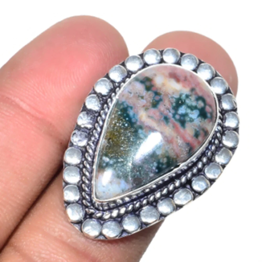 

Ocean Jaspers Ring Silver Overlay over Copper , Size: 8.75, R5048