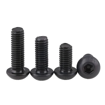 

4Pcs M4 Left Allen Screws Round Head Hexagon Bolts Anti-thread Screw Black 6mm-25mm Length