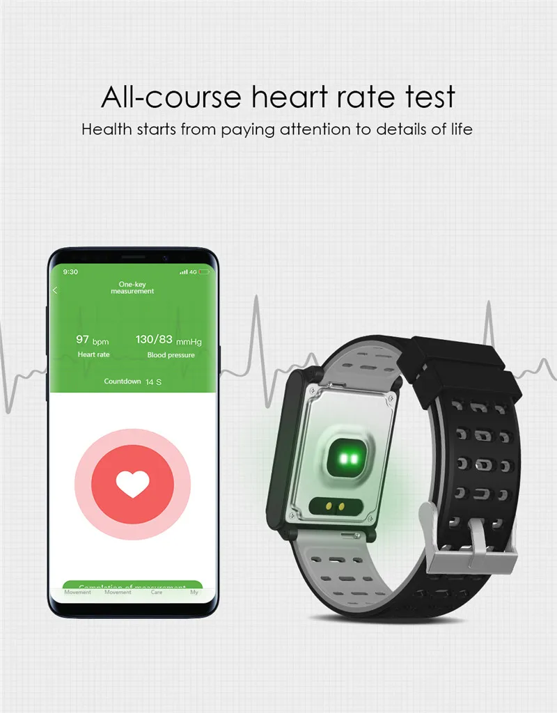 New Color Smart Watch Waterproof Smart bracelet Heart Rate/Blood Pressure Monitor Fitness Tracker Bracelet Pedometer Smartwatch