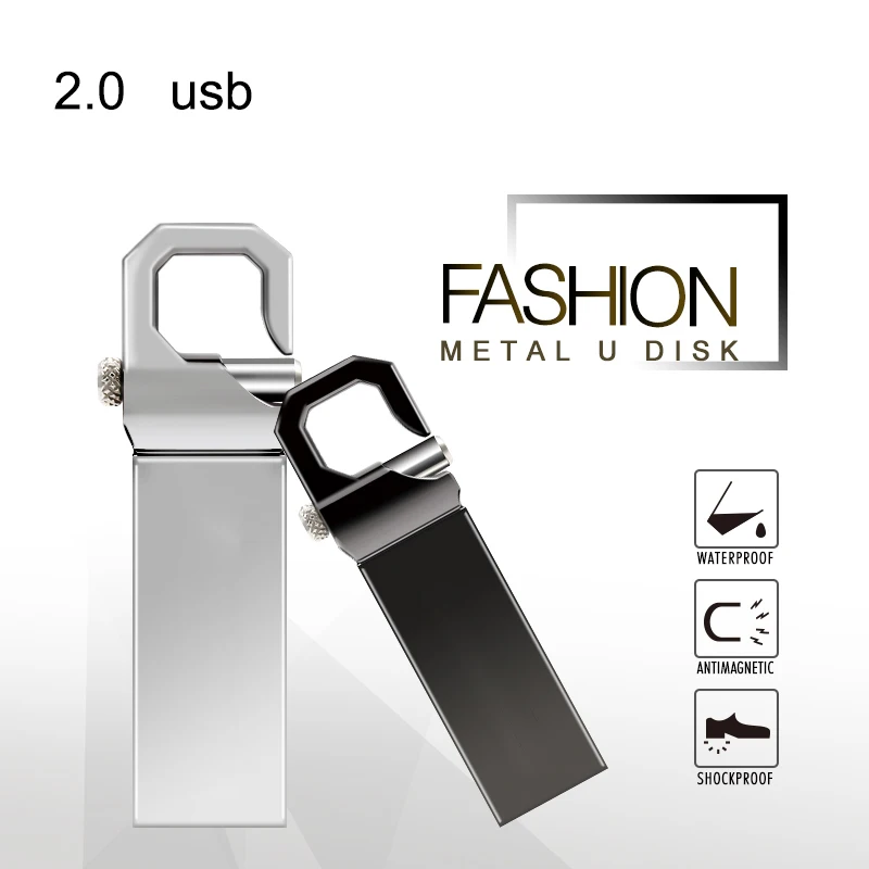 Новый металлический ключ USB флэш накопитель 64 ГБ 32 16 8 Водонепроницаемые Карты Памяти 100% реальная емкость