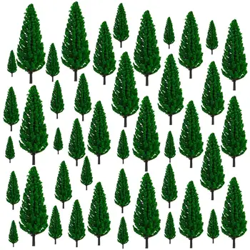 

Surwish 44pcs Pine Tree Model Sand Table Scenery Building Accessories For Ho 1:85 Scale Toy Train Model Train Ho Scale Tree