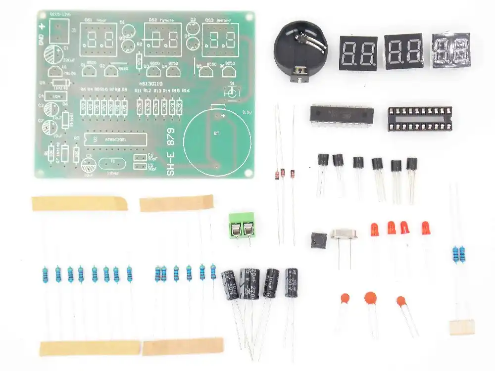 Diyキットat89c2051電子時計デジタルチューブledディスプレイスイート電子モジュール部品やコンポーネントdc 9ボルト 12ボルト Diy Kit Electronic Modulekit Kits Aliexpress