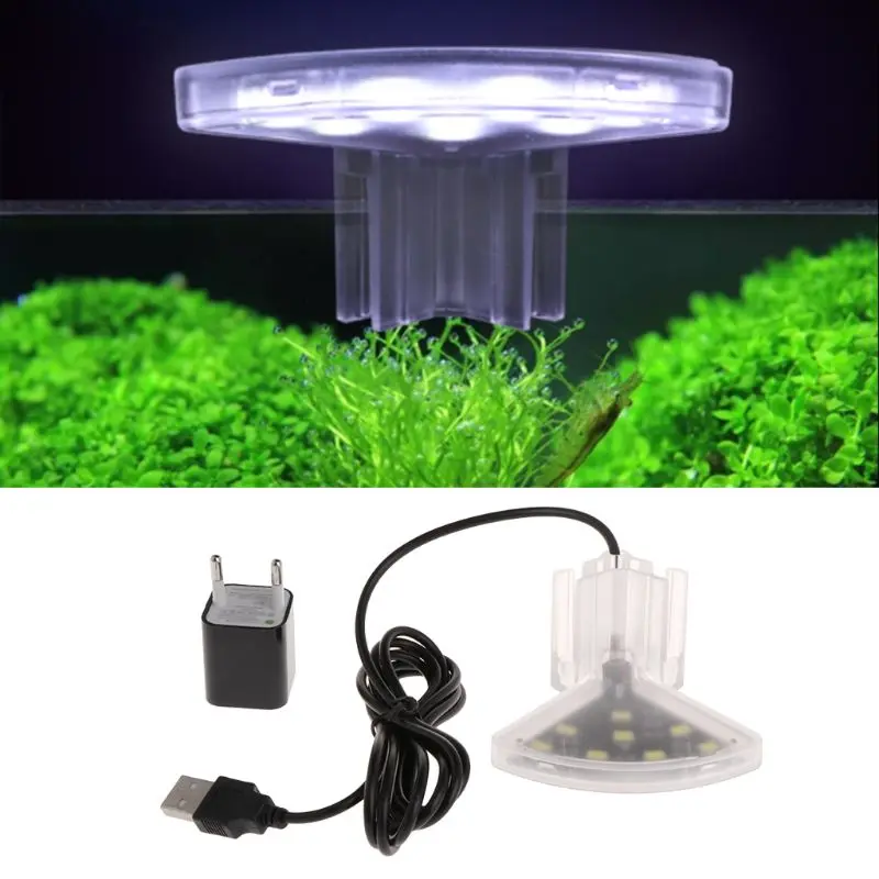

Aquarium Light EU 5W USB Fan Shaped Fish Tank Lamp Clip For Water Plant Lighting