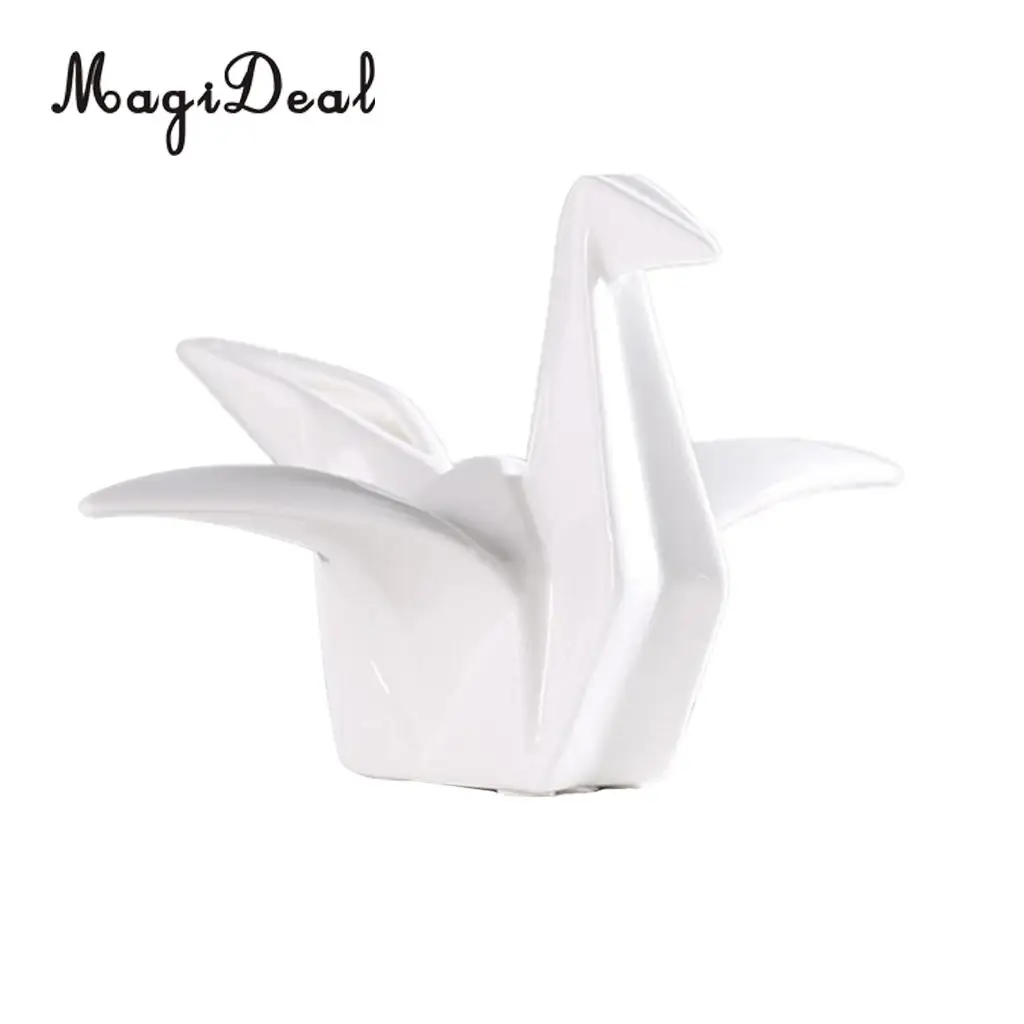 Ceramic Origami Crane Figurine Statue Home Office Decor Ornaments Wedding Party Table Centerpieces