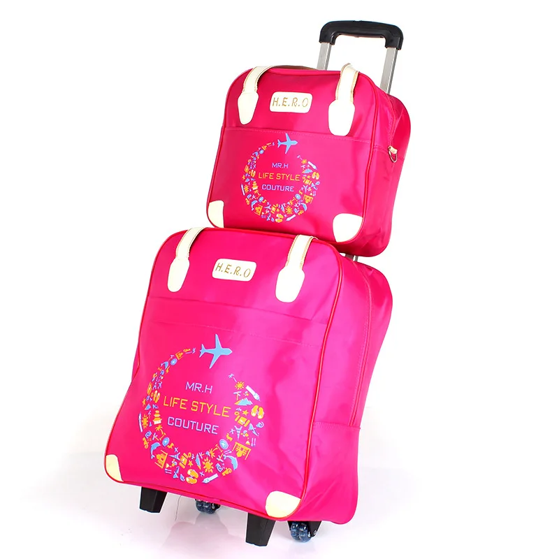 

Women Rolling Luggage Bag set Waterproof Oxford Travel bag Suitcase on Wheel Trolley Case Portable Carry-On case laptop Handbag