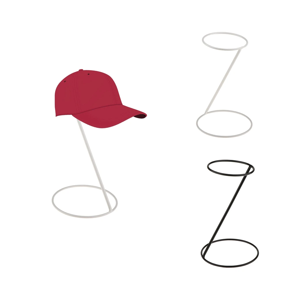 2 Pieces White and Black Baseball Caps Helmet Headband Hair Band Display Holder Wigs Making Dryer Stand Rack