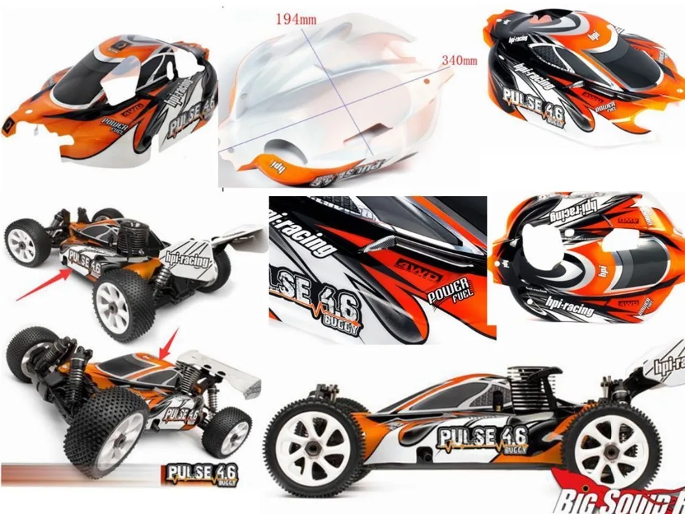 HPI 1/8 Pulse 4 6 чехол для корпуса Багги и крепежные стойки|body shell|body postbuggy |