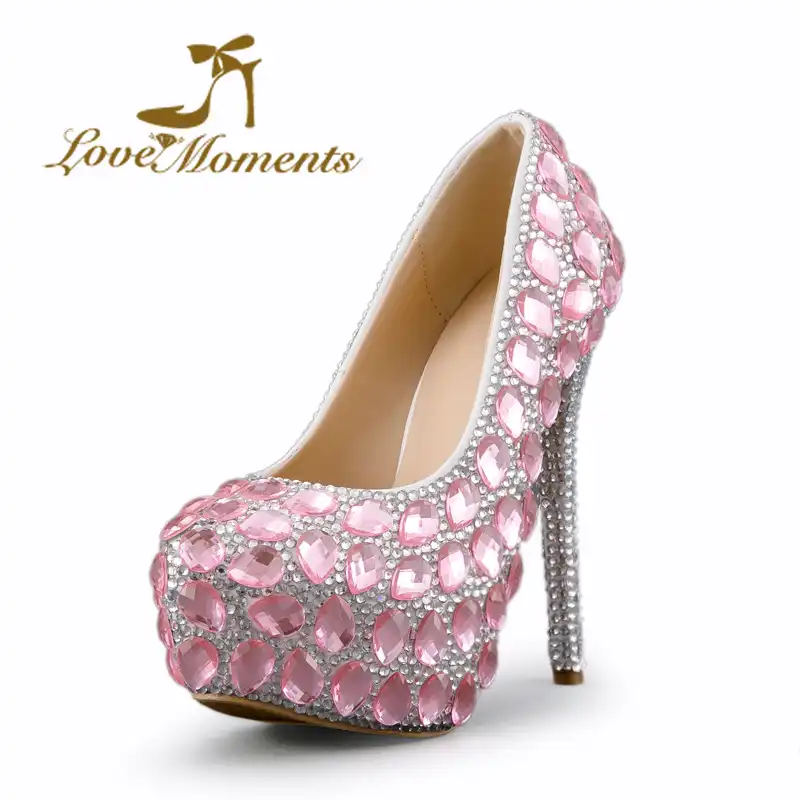 pink rhinestone shoes