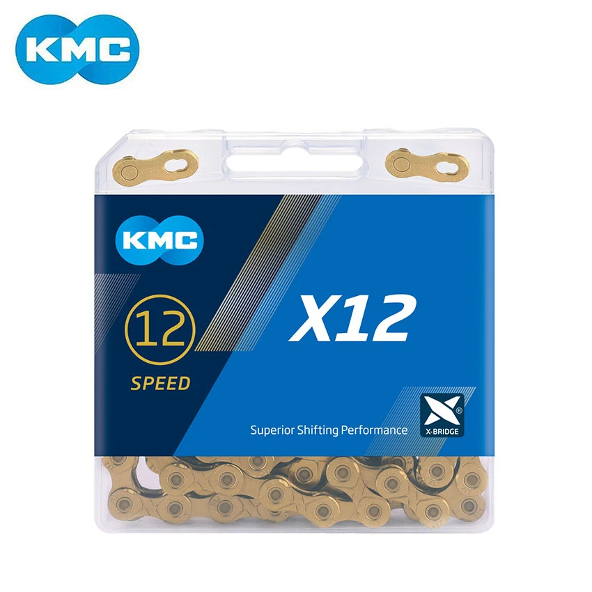 KMC X12 12 Speed 126L MTB Road Bike Chain 12s Golden Chain with Magic Link