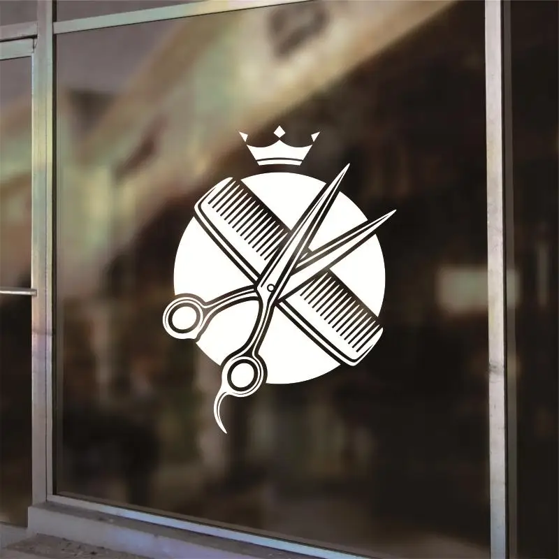 Hombre Barber Shop pegatina tiempo nombre Chop bread Decal haircut posters vinilo Wall Art decalques Ventanas decoracion mural21