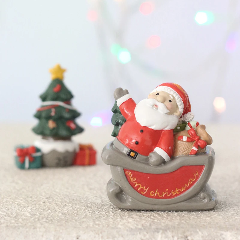 Креативная кукла фигурки Санта Клауса Милая Смола ремесло настольное украшение миниатюрные домашние декоративные предметы рождественские подарки Детские игрушки