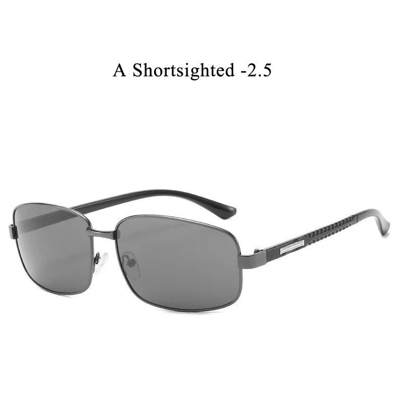 Zilead мужские Металлические поляризованные очки для близорукости и солнцезащитные очки пилота для вождения близорукие очки для мужчин - Цвет оправы: A myopia  2.5