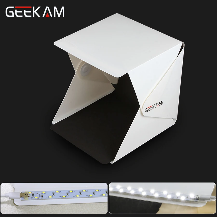 

GEEKAM Portable Lightbox Mini Foldable LED Softbox is suit for Photo Studio on the Table and at Home