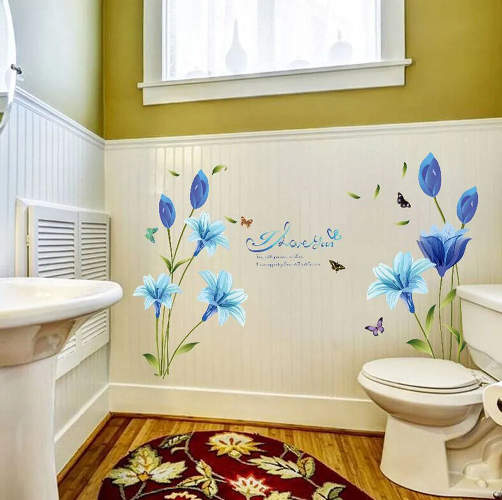 Lirios azules Pegatinas decorativas de la pared Pegatinas Paredes Decoracion