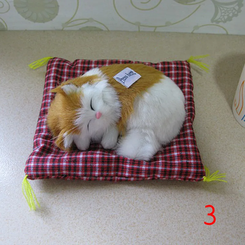 Children Toy Lovely Simulated Cat Ornaments Plush Press Miaul Sleeping Cats With Sound Toys Kids Boys Girls Gifts YJS Dropship