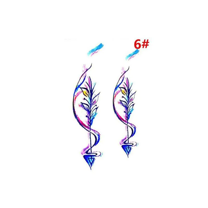 Распродажа, новинка, водостойкие, для женщин и мужчин, цветные, перо, стрелка, тату, наклейка, временное тело, для девушек, на руку, черная, белая, наклейка - Цвет: 16