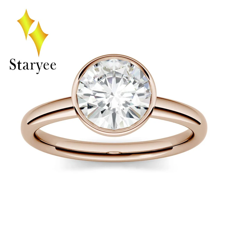 STARYEE 1,0 ct 6,5 мм Выращенный в лаборатории Муассанит Подлинная платина PT950 Excell огранка алмаз обручальное кольцо ювелирные украшения для женщин