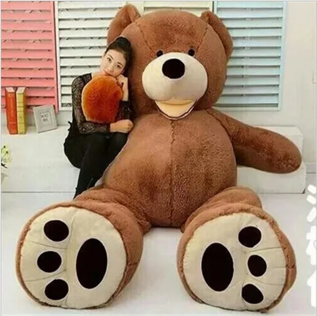 340 см король Американский гигантский медведь плюшевый медведь кукла чучело Король Медведь большие плюшевые игрушки кукла для детей подарок на день рождения - Цвет: Коричневый