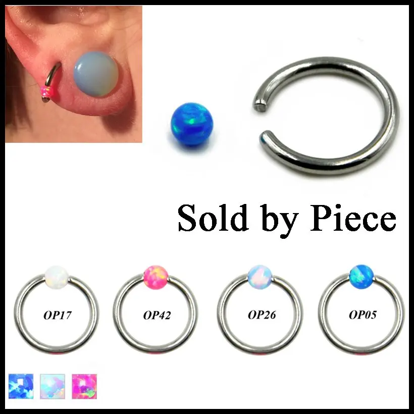 

Hot Sale Fashion 316l Surgical Steel Opal CBR Hoop Cartilage Tragus Helix Ear Piercing Nose Rings Labret Sexy Girls Jewelry 16g