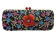 Luxus Kristall Abende Taschen Aushöhlen Floral Appliques Metall Kupplungen Braut Gold Hochzeit Handtaschen Cocktail Kupplung Geldbörse 88278