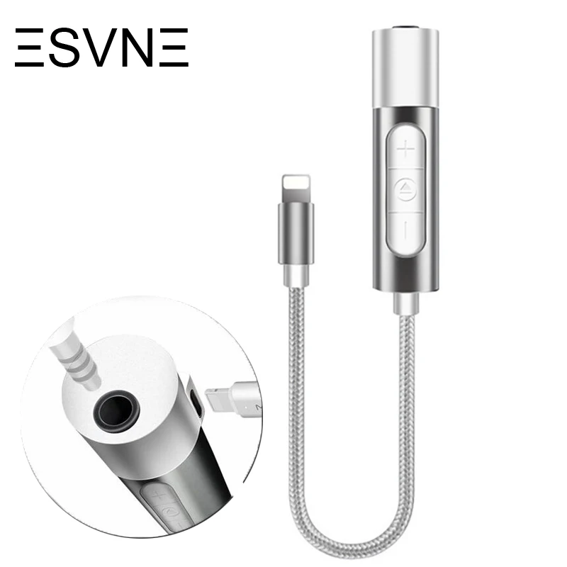 ESVNE Brand 3 5mm Earphone adapter charger Converter Multifunction 2 in 1 Lightning Cable for iphone
