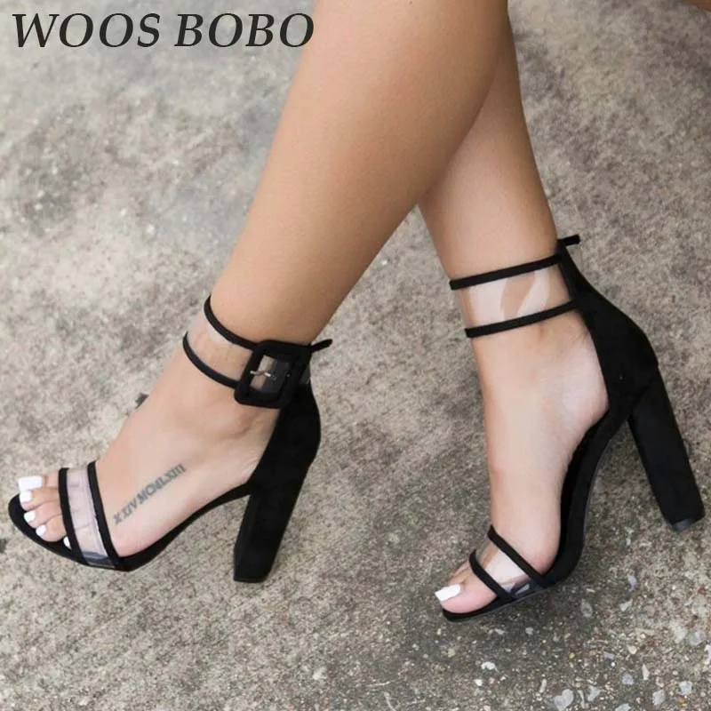 

New Women High Heel Sandals Super High Heels Waterproof Female Transparent Crystal Wedding Shoes Summer Fashion Open Toe Sandals
