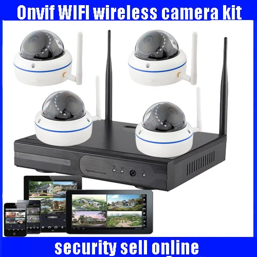CCTV 4CH Wireless 720P Surveillance NVR System Kit with 4 Indoor Day