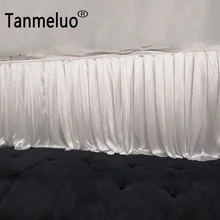 3 м, шелковая юбка для стола, посуда для свадебного украшения, для детского душа, вечерние, для свадебного стола, плинтус, домашний текстиль с 10 клипов