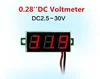 0,28 pulgadas rojo azul Digital Mini pantalla LED módulo DC2.5V-30V DC0-100V del voltímetro del probador de voltaje medidor de contador de Panel de coche de la motocicleta ► Foto 1/6