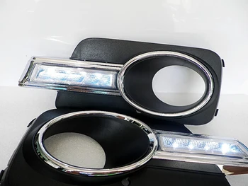 

Car Flashing 2Pcs DRL For Volkswagen VW Tiguan 2010 2011 2012 Daytime Running Lights Fog head Lamp cover car styling Daylight