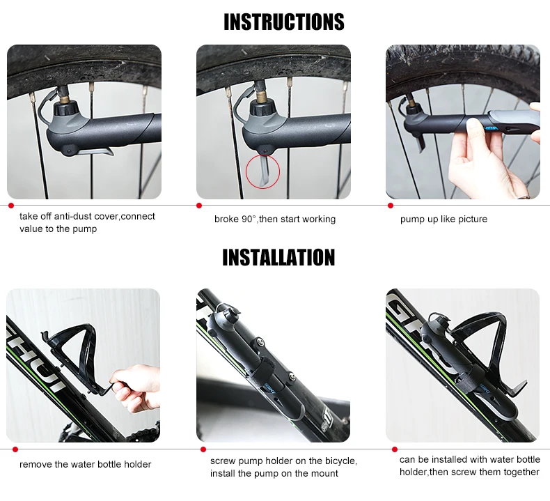 INBIKE MTB велосипедный насос мини портативный горный велосипед 120PSI воздушный насос баскетбольный шар складной надувной велосипед аксессуары