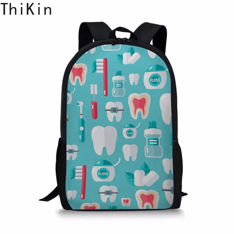 

THIKIN Schoolbag for Girls Cartoon Nurse Dentist Backpack Teenagers Book Bag Pencil Case Children Kids Student Satchel Mochila