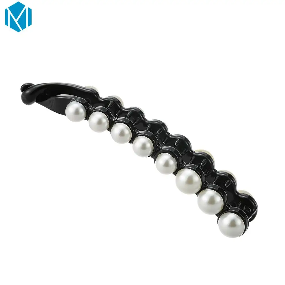 М мизм 8 см-10 см специальный дизайн черные красивые имитация шпильки для волос с жемчугом украшения для волос банан заколки для волос аксессуары для женщин - Цвет: 10CM 8 pearls