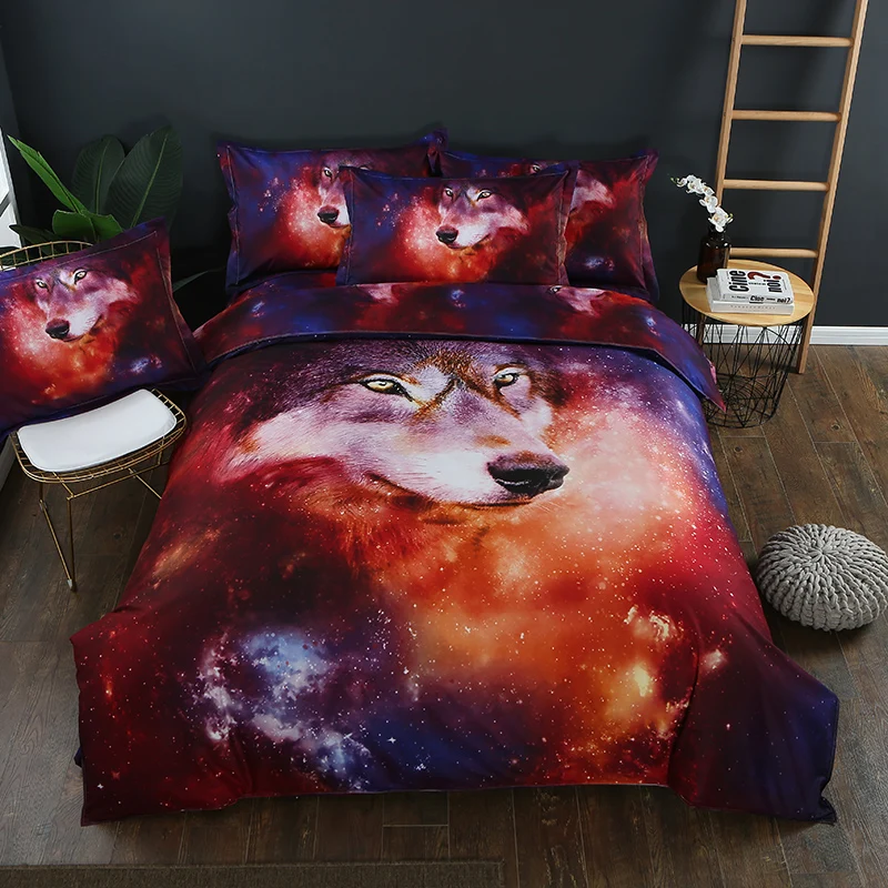 

Star Wolf Pattern Bedding Sets 2/3/4pcs Soft Family Set Sheet Duvet Cover Pillowcase Flat sheet Bed Linings Comfortable Bed Set
