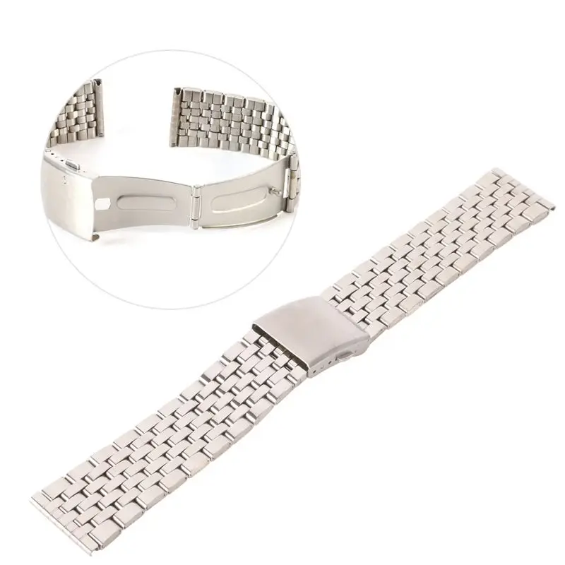 New Metal Strap Silver Watch Band Unisex Bracelet Double Stainless Steel Fold Deployment Clasp Watch Buckle18 20 22mm New Metal Strap Silver Watch Band Unisex Bracelet Double Stainless Steel Fold Deployment Clasp Watch Buckle18 20 22mm