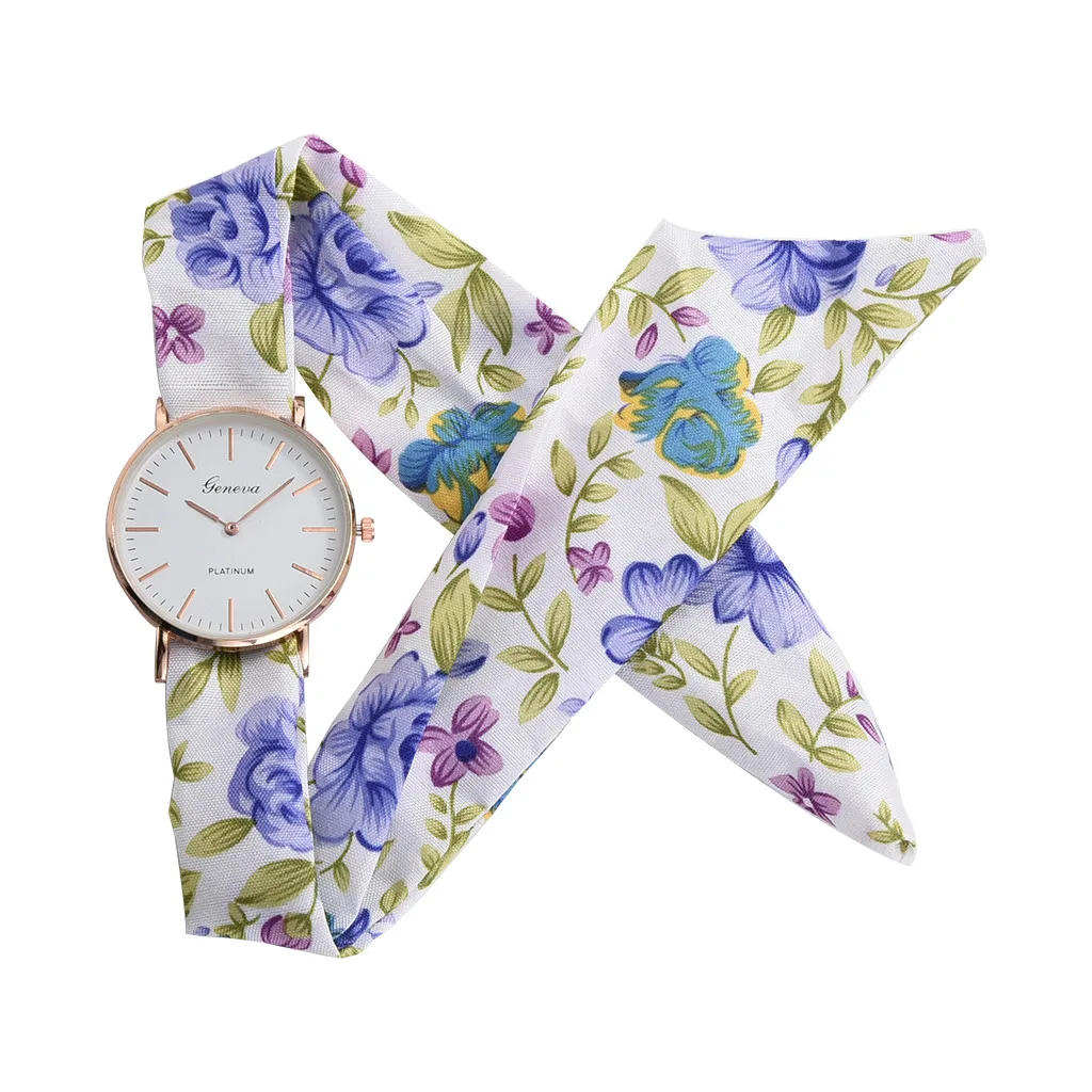 Zerotime# P501 модные наручные часы с цветочной тканью дизайнерские часы милые девушки браслет часы ЖЕНСКИЕ НАРЯДНЫЕ часы