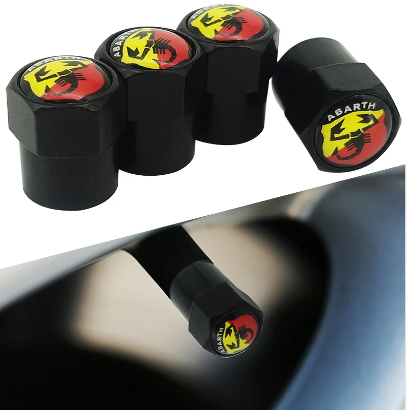 

4pcs Car Styling Valve Caps Case For Fiat Punto Abarth 500 Stilo Car-Styling Auto Tire Wheel Tyre Stem Air Covers Accessories