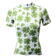 Новинка; ; Lucky Clover; женская одежда с коротким рукавом для велоспорта; одежда для велоспорта; зеленая дышащая одежда для велосипеда