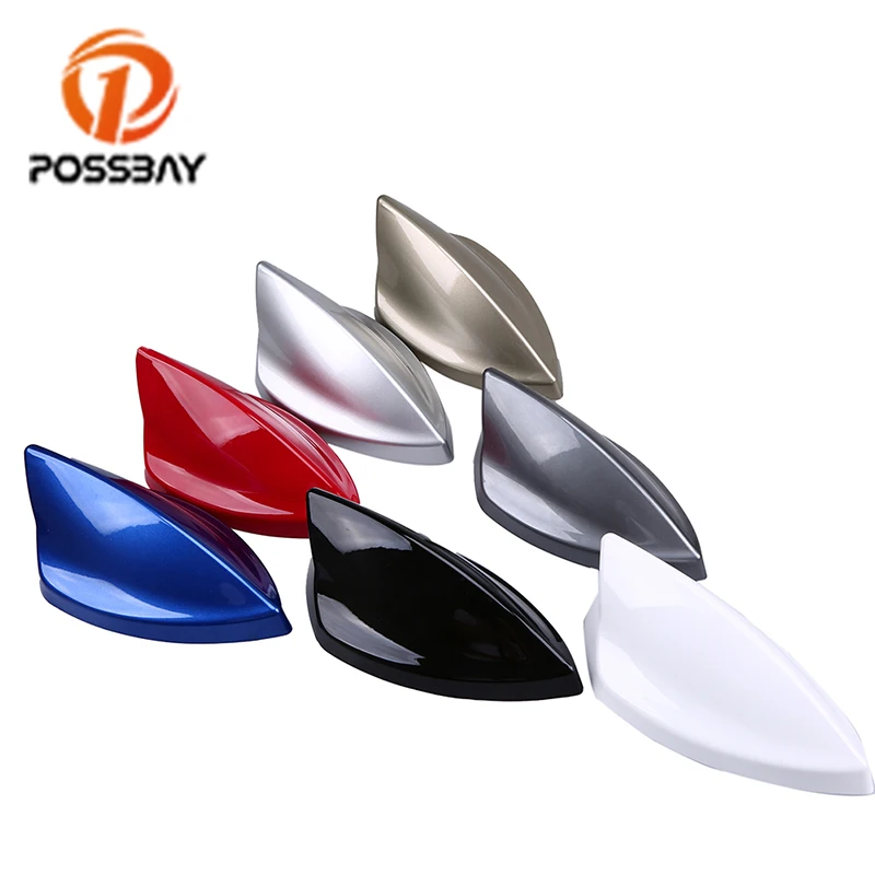 

POSSBAY Universal FM Signal Amplifier Car Radio Aerials Shark Fin Antenna Car Roof Decoration for Auto Side Replacement