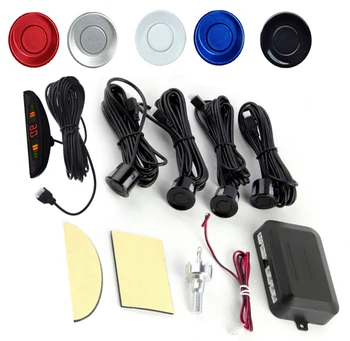 

4 Sensors Buzzer 22mm Car Parking Sensor Kit Reverse Backup Radar Sound Alert Indicator Probe System 12V black/white/grey/blue/r