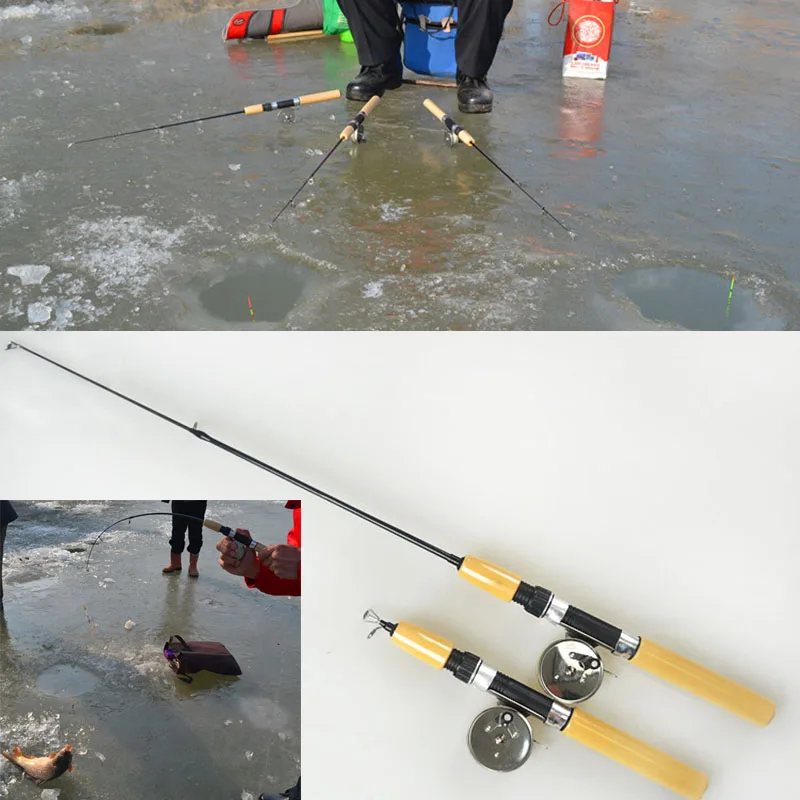 2016 Hot Sale Portable Shrimp Ice Fishing Rod Pole Mini Rods Fishing Tackle Canne A Peche